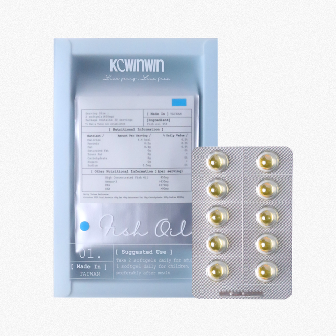 KC WIN-WIN 高濃度魚油軟膠囊 EPA>270mg DHA>150mg, 2個, 120顆