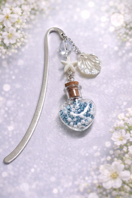 [비바블룸] 병속의편지 책갈피 북마크 북클립 선물 금속책갈피 북홀더 투명 북스토퍼 북마커, 1개, 진주조개