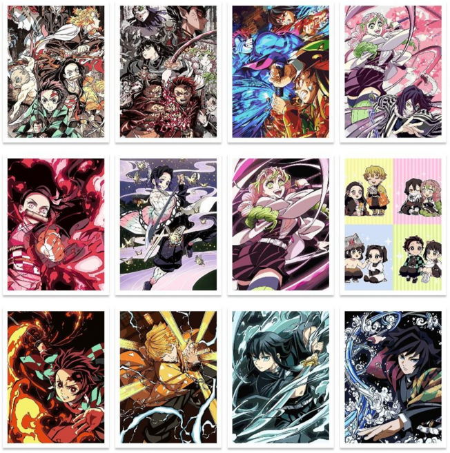 톰앤토미e DIY 아크릴 페인팅 그림 귀멸의 칼날 20종 40*50, 미츠리와 오바나이, 1개