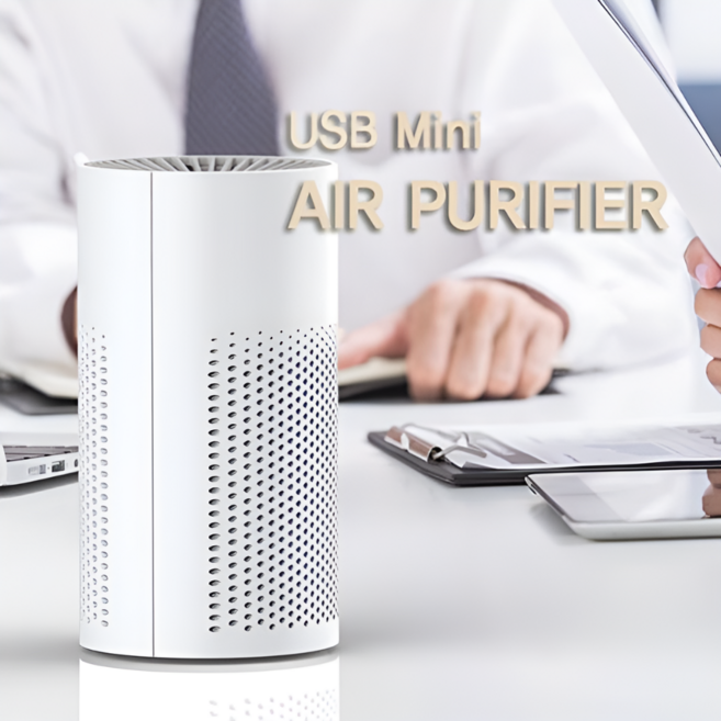 [SUI+] USB 미니 공기청정기 차량용 및 아웃도어, 화이트, mini USB AIR PURIFIER