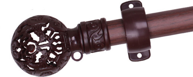 한국레일갤럭시 25mm 지구 커튼봉 커텐봉, 월넛