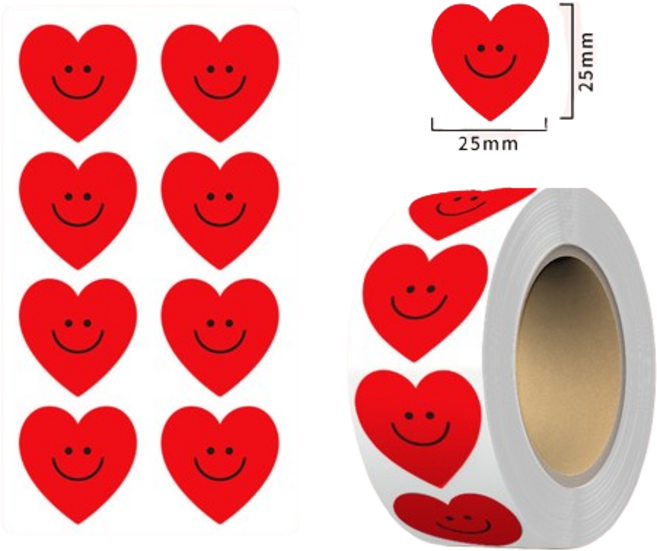 재물운 스티커 500매, 1개, 스마일레드