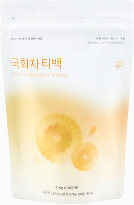 연우제다 국내산 국화차 삼각티백, 1개, 20개입, 600mg