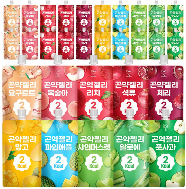 데이앤 에브리데이팩 2칼로리 곤약젤리 10가지맛 믹스, 150g, 30개