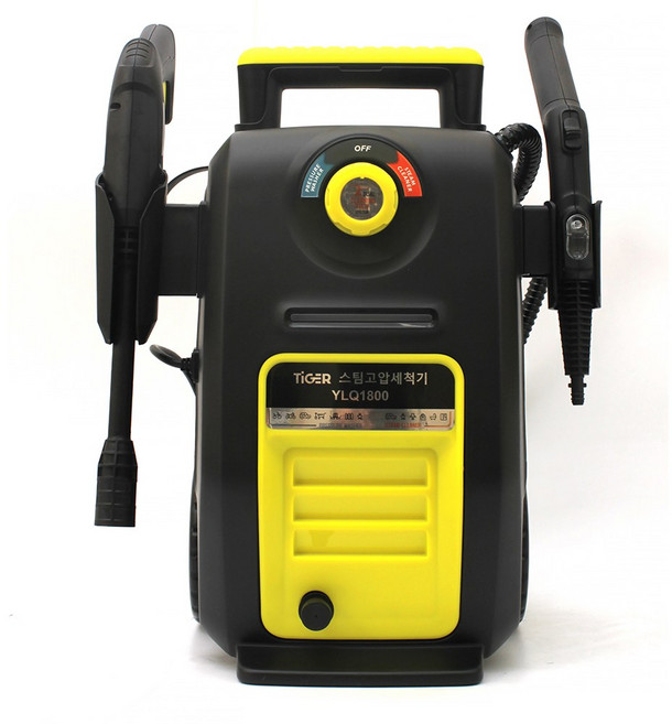타이거 고압세척기 스팀세차기 2in1 20초 가열스팀 150bar 고압세척, 노랑&검정, YLQ1800