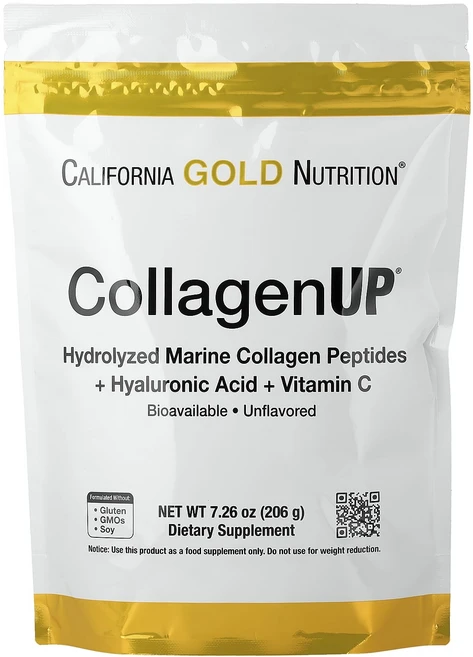 캘리포니아 골드 뉴트리션 콜라겐 + 히알루론산 + 비타민 C 206g x 2개 - 쿠팡
