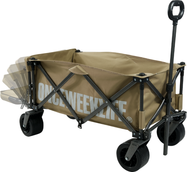 원스위크라이프 헤비 듀티 오픈형 뒷문 개방 캠핑 웨건, 브라운, 1개
