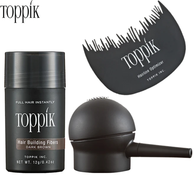 TOPPIK 토픽 흑채 중간갈색 12g+에어펌프+옵티마이저 천연양모케라틴 증모제 새치커버 에어쿠션, 1개, 토픽 중간갈색12g+에어펌프+옵티마이저 - 쿠팡