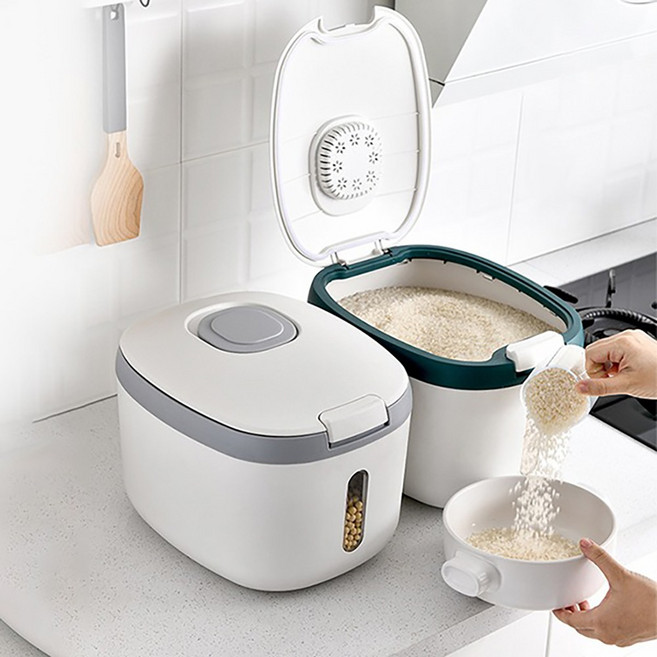 원터치 잡곡 방습 방충 밀폐 쌀독 진공 쌀통 보관함, 18리터(그린), 18리터(그린), 1개