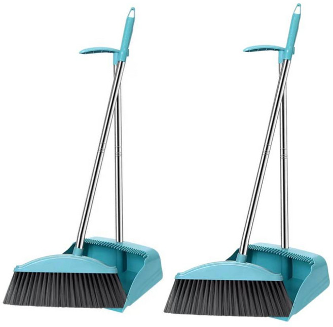 掃把畚箕套裝組合 高細密度軟毛, 居家莫蘭迪綠, 2個