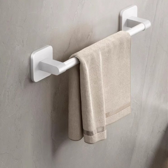 ErrifY 강력한 무타공 접착식 욕실 화장실 수건걸이, 퓨어화이트, 1개