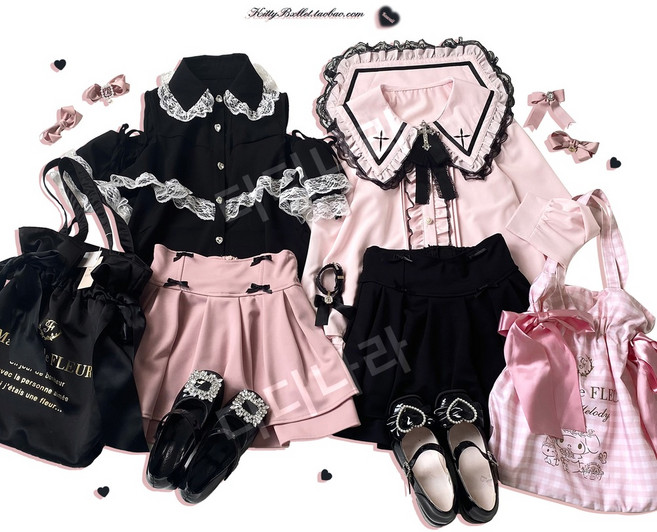 멘헤라 셔츠 얀데레 옷 상의 지뢰계 양산형 서브컬쳐 일본 블라우스 레이스 고스로리