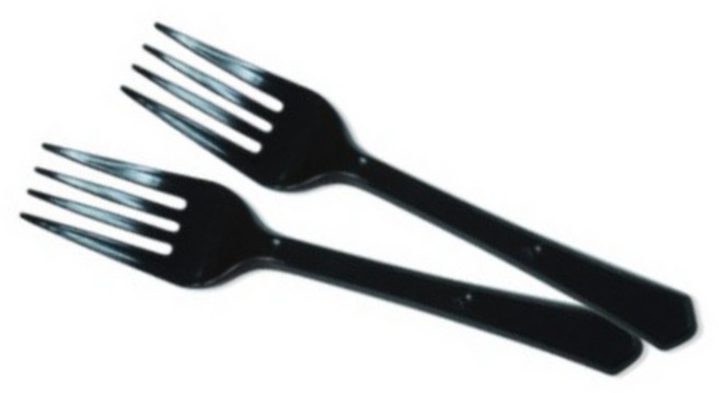 개별포장 일회용 포크 검정색 2000개, 1개