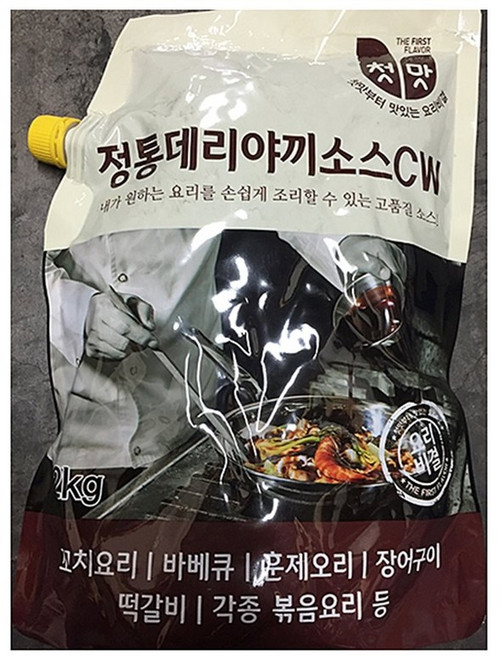 대량 데리야끼소스 2kg/10개 업소용 파우치 벌크 튜브, 2kg, 단일 수량