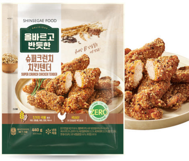 올바르고 반듯한 슈퍼크런치 치킨텐더, 440g, 1개