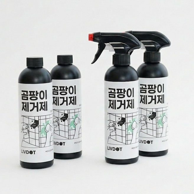 리브닷 초강력 뿌리는 거품형 곰팡이제거제, 4개, 500ml