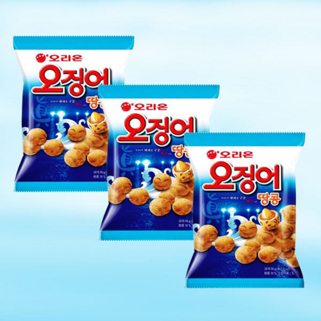 오리온 오징어땅콩3번들 294g 오징어과자