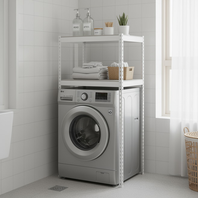 위너랙 세탁기선반 건조기선반 700*600*1200(mm) 믿음직한 국내산, 2단, 아이보리