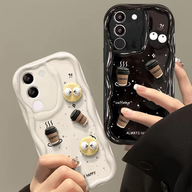 마모르 귀여운 커피 먼지 파츠 웨이브 갤럭시 S25 S24 S23 S22 플러스 울트라 FE 범퍼 휴대폰 케이스PT-A1042