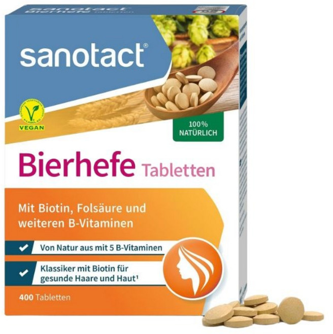 독일 내수용 자노탁트 천연 맥주효모 타블렛 Sanotact Brewer's Yeast Tablets 400 Tablets, 1개, 400정