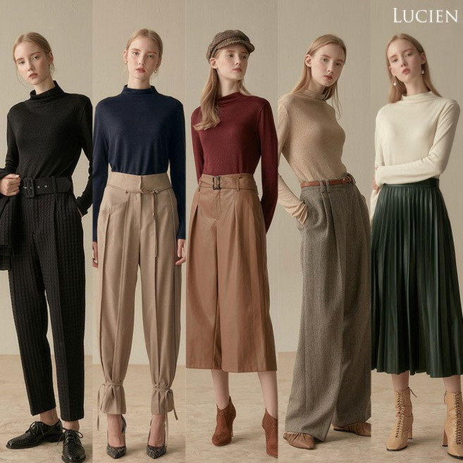 루시앙 아뜰리에 모크넥 글리터 텐셀 티블라우스 5종 택1 1086478