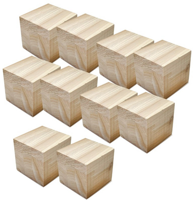아이베란다 정사각 삼나무 집성 목재 교구 가구다리 부목 60x60x60mm, 10개