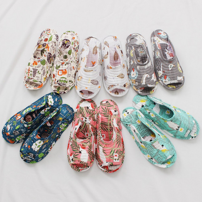 퀼트 면 거실화 10켤레 실내화 층간소음방지 미끄럼방지 거실 면슬리퍼