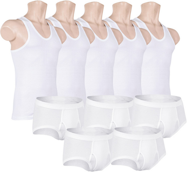 BYC 면100 반팔런닝+삼각팬티 3매 5매 세트