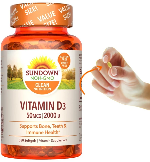 선다운네츄럴 비타민 D3 50 mcg 2 000 IU 350정 비타민D영양제, 1통 - 쿠팡