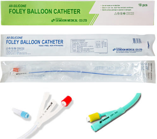 세운 실리콘 폴리카테터 도뇨관 소변줄 2way 10개입, 1개, 18fr
