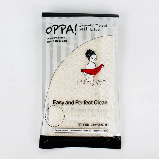욕실용품 OPPA 프리미엄 각질제거 순면 샤워타올 때타월, 1개, 타올형(바디)-아이보리, 1개입 - 쿠팡
