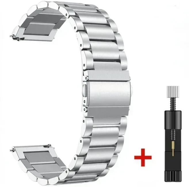 Garmin Venu X1 용 시계 팔찌 스트랩 Smartwatch 스테인레스 스틸 밴드 Metal Correa 손목, 02 Silver2, 01 22mm
