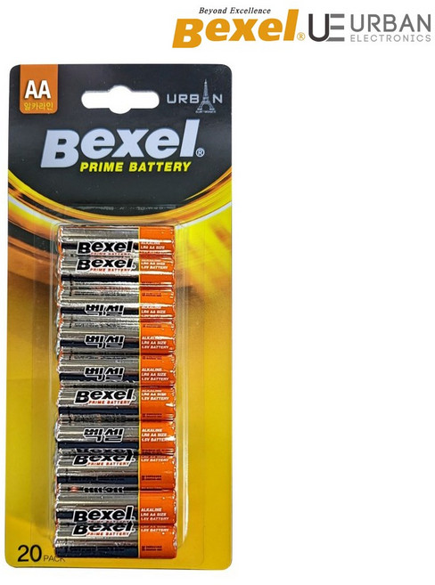 벡셀 어반 알카라인 건전지 AA/AAA 카드형 20개입, 1개