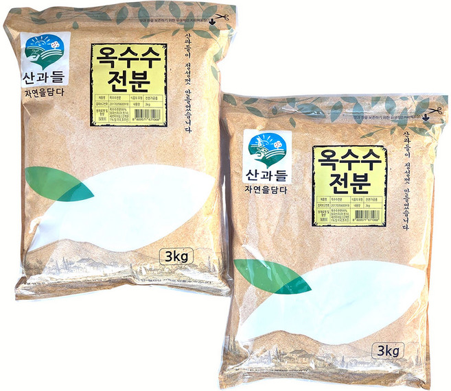 산과들 옥수수전분99% (옵션), 3kg, 2개