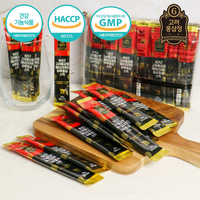 [6년근 고려홍삼정] 에브리데이 하루홍삼스틱 (벌크) 가정용 10g, 1개, 50회분