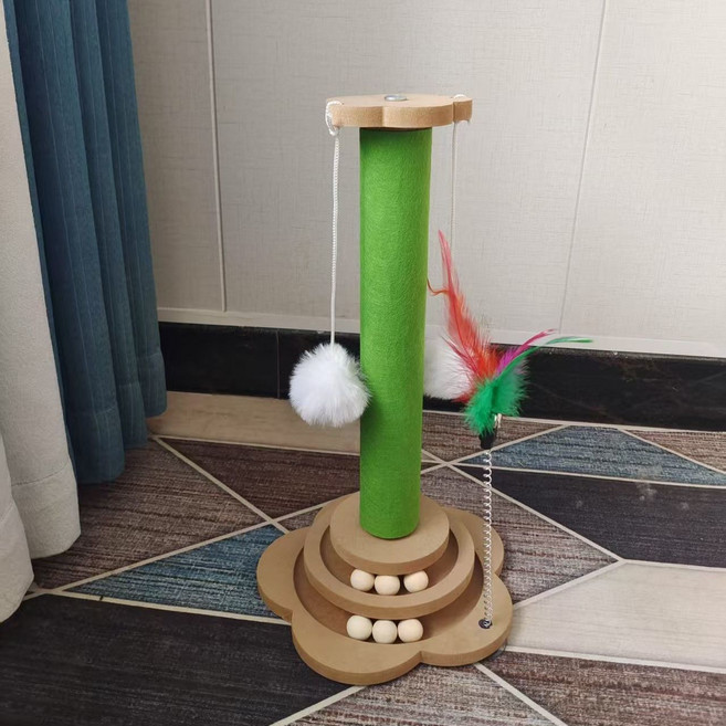 貓抓板 磨爪自嗨 玩具, 1套, 超值特惠加長40cm【毛布柱】密度板款