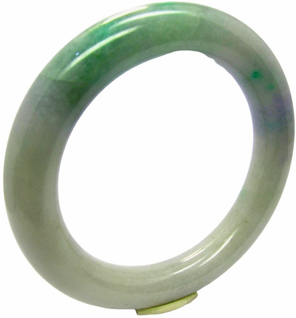 【小樂珠寶】翡翠手鐲 胖圓骨鐲 紫羅蘭 春帶彩 (手圍號18.2 內徑57mm V752)