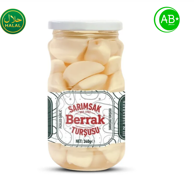 Berrak Pickled Garlic Turkish 베락 마늘 피클 터키식, 1개, 340g