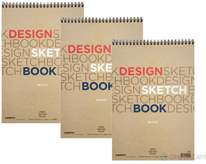 [원드림]삼원 아트스퀘어 디자인 스케치북 드로잉북 백색 A5 200g 3개입