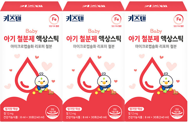 키즈텐 아기 철분제 액상스틱, 240ml, 3박스