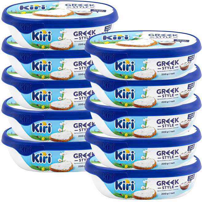 Kiri 끼리 크림치즈 스프레드 그릭스타일, 10개, 200g