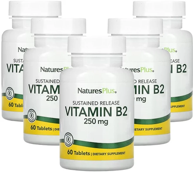 네이쳐스플러스 비타민 B-2 250mg 60 태블릿, 5개, 60정 - 쿠팡