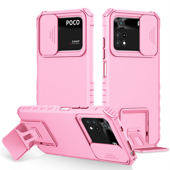 Xiaomi Poco X4 Pro 케이스 충격 방지 갑옷 슬라이드 렌즈 뒷면 커버 Poco Poko Pocco Little X4Pro X 4 Pro 4Pro X4 5G 케이스, [00] For Poco X4 PRO 5G, [00] Pink