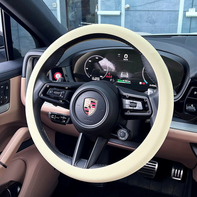 논슬립 핸들커버 실리콘 원형 D컷 전차종 호환 10컬러 차량용 자동차 핸들 커버 카바, 베이지