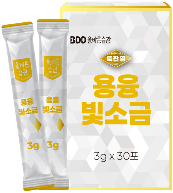 올바른습관 미네랄 토판염 용융소금 스틱 프리미엄 빛소금 불순물을 제거한 천일염 소금, 2개, 90g