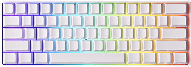 MonsGeek Fun60 Pro 磁軸電競鍵盤 60%迷你鍵盤 全鍵無衝突 RGB背光, White, 磁軸（磁軸）