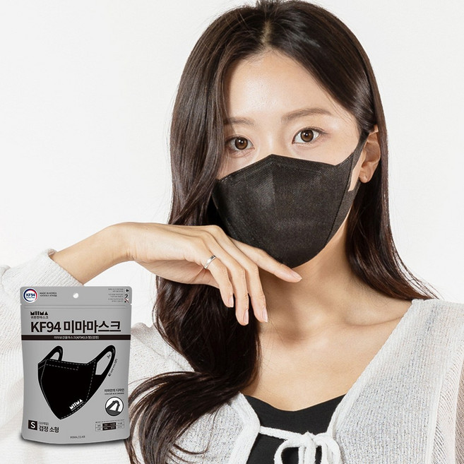 [미마마스크] 미마마스크 KF94 소형 검정 40개입 미세먼지 황사 보건용마스크, 1개입, 40개