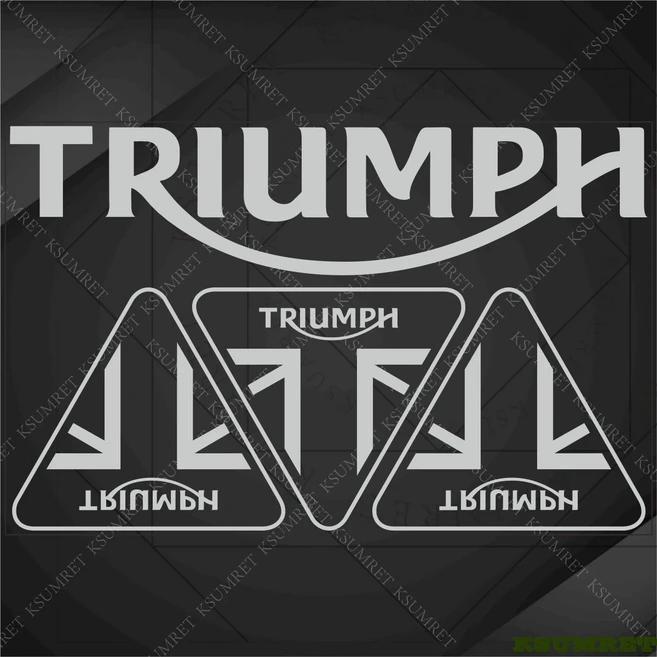 Triumph 오토바이 스티커 데칼 로고 탱크 엠블럼 스크램블러 보버 트윈, 01 Silver