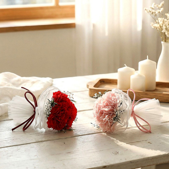 부모님 어버이날 디어 카네이션 유리돔 선물 부케 글라스, 1.소프트핑크, 1개