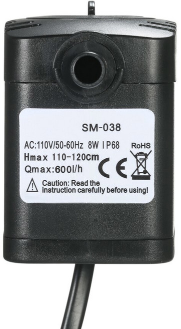 수족관 분수 연못 펌프용 수중 워터 펌프 물고기 탱크 정원 미니 폼프 110-240V 4W 600L/H 8W, EU Plug 220V